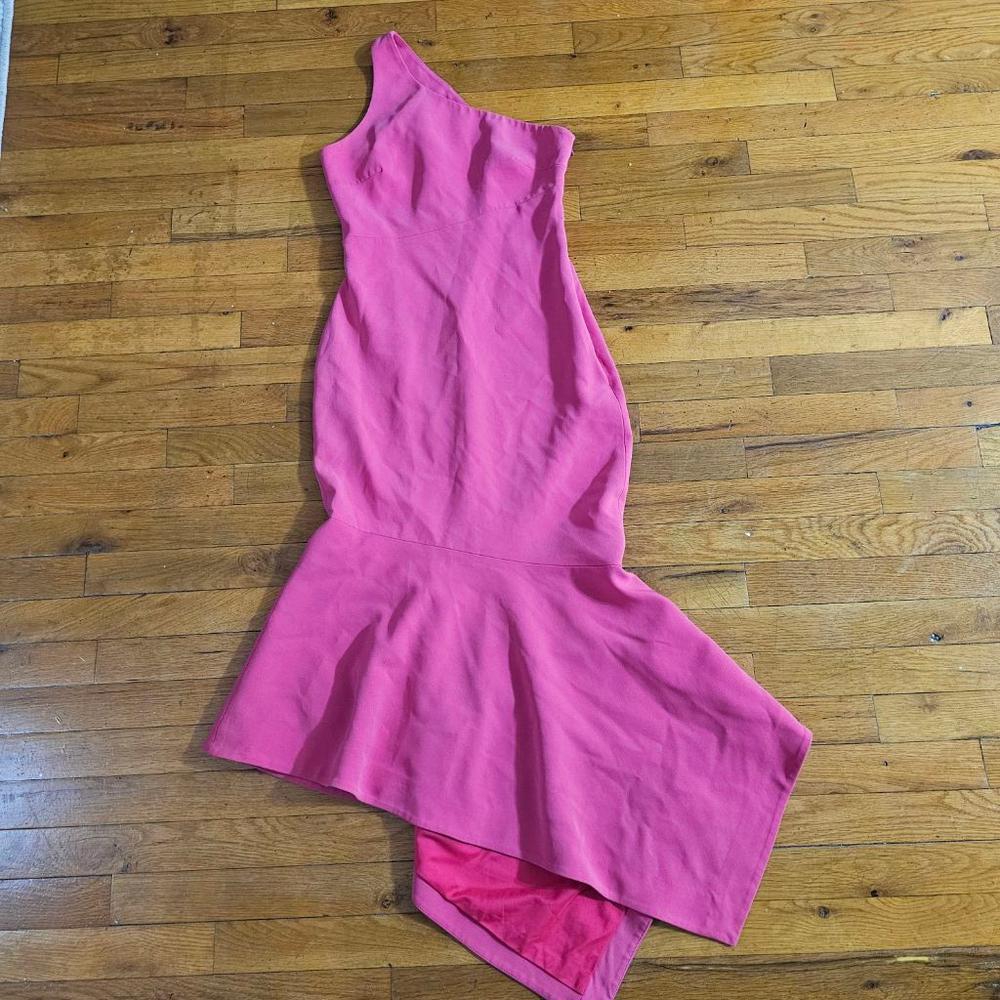 Cinq à Sept Pink One Shoulder Asymmetrical Dress Size 2